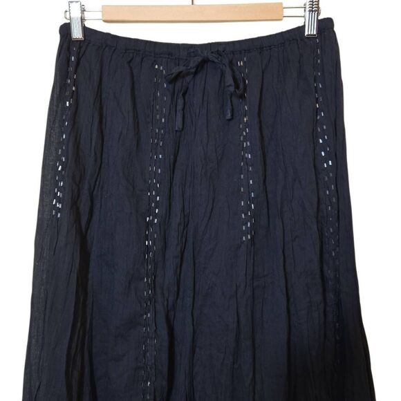 Fashion Fuse Black Gauze Midi Skirt OS Asymetric Festival Artisan Hippie NWT - Picture 2 of 9